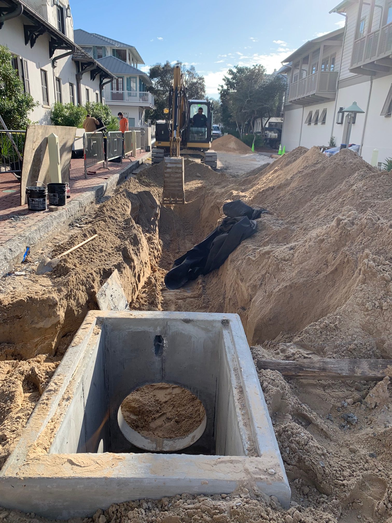 Underground utility installation work
